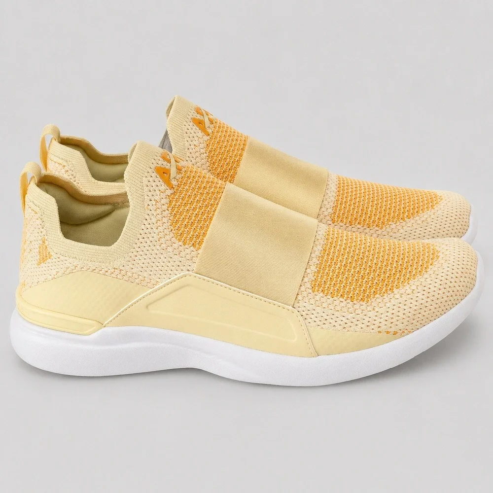 APL TechLoom Bliss Mens 11 Yellow Orange Slip‎ On Running Shoes Sneakers 0923XC